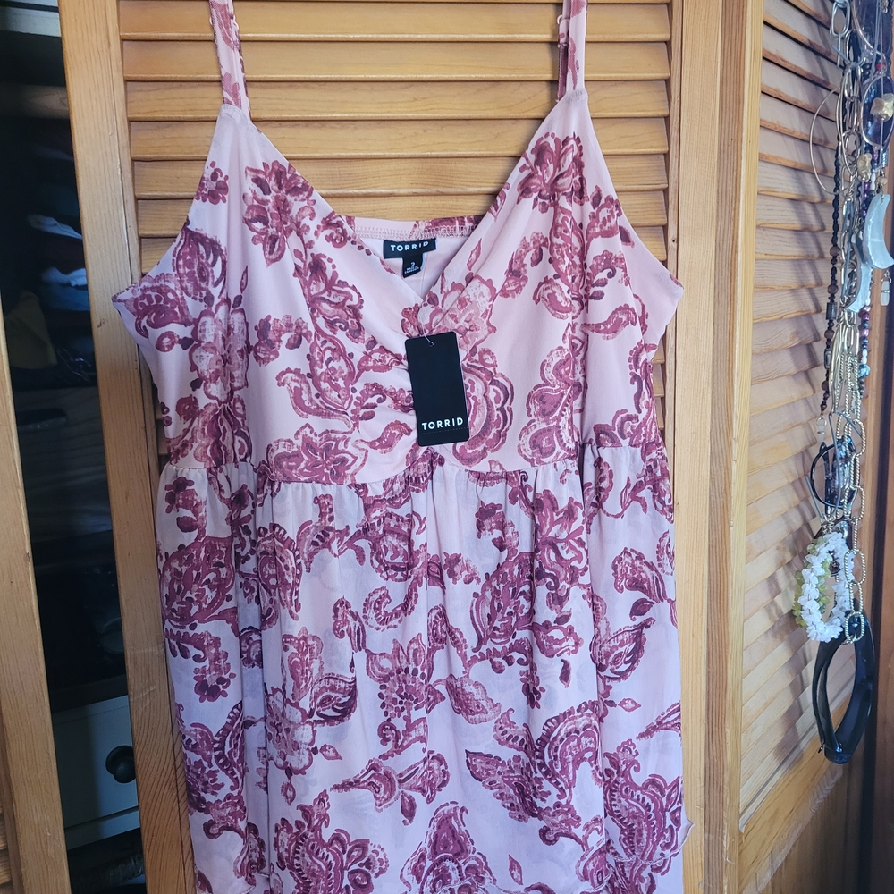 Torrid Pink and Red Floral Dress